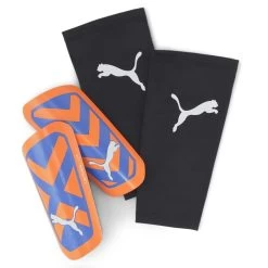 Puma ULTRA Light Sleeve Fußball Schienbeinschoner Unisex Orange Blau Glimmer