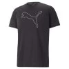 Puma Performance Cat T-Shirt Herren Schwarz Fizzy Lime