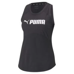 Puma Fit Logo Tanktop Damen Schwarz Weiß