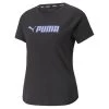 Puma Fit Logo Trainings-Shirt Damen Schwarz Elektro Purple -Sportbekleidung Geschäft 522181056 F
