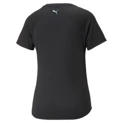 Puma Fit Logo Trainings-Shirt Damen Schwarz Elektro Purple -Sportbekleidung Geschäft 522181056 R