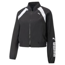 Puma Fit Woven Trainingsjacke Damen Schwarz Weiß