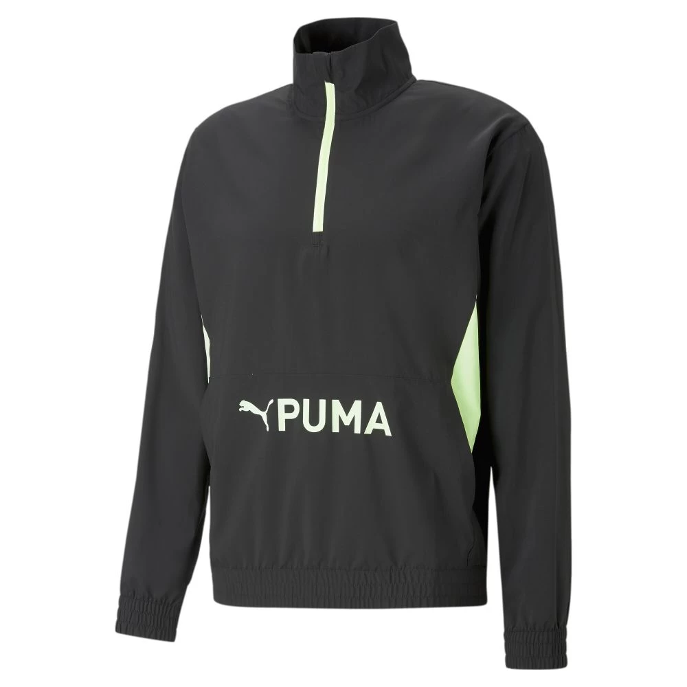 Puma Fit Woven Half-Zip Trainingsjacke Herren Schwarz Fizzy Lime 3 Puma Fit Woven Half-Zip Trainingsjacke Herren Schwarz Fizzy Lime
