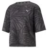 Puma Train Favourite Printed Training Crop T-Shirt Damen Schwarz Marble -Sportbekleidung Geschäft 523215001 F