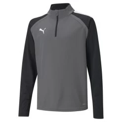 Puma TeamLIGA 1/4 Zip Top Kinder Grau Schwarz