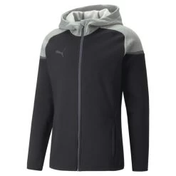 Puma TeamCUP Casuals Kapuzenjacke Herren Schwarz Grau