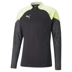 Puma IndividualCUP Quarter-Zip Fußball-Top Herren Schwarz Fast Gelb