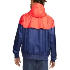 Nike Sportswear Windrunner Herrenjacke Mit Kapuze Herren Navy Crimson -Sportbekleidung Geschäft DA0001 410 R