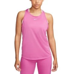 Nike Dri-FIT One Tanktop Damen Fuchsia Weiß