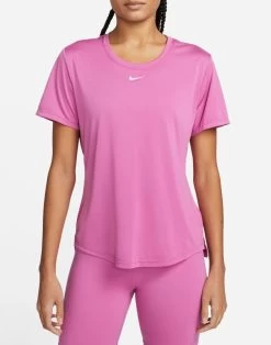 Nike Dri-FIT One Kurzarm-Oberteil Damen Cosmic Fuchsia