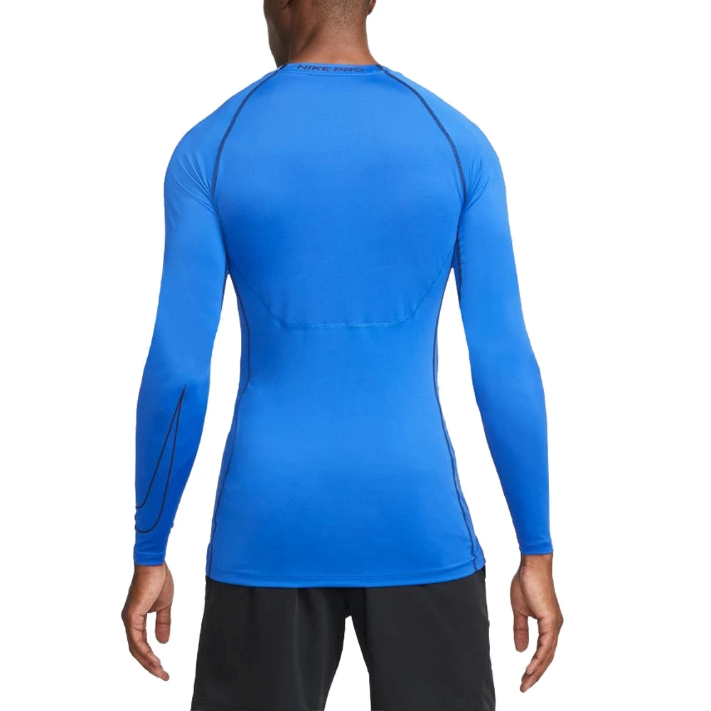 Nike Pro Dri-FIT Langarm-Oberteil Herren Blau Schwarz 4 Nike Pro Dri-FIT Langarm-Oberteil Herren Blau Schwarz – Bild 2