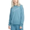 Nike Dri-FIT Get Fit Sweatshirt Damen Hellblau Weiß -Sportbekleidung Geschäft DQ5542 440 F