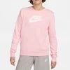 Nike Sportswear Club Fleece Damen-Sweatshirt Soft Pink Weiß -Sportbekleidung Geschäft DQ5832 690 V