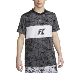 Nike Dri-FIT F.C. Kurzarm-Fußballtrikot Herren Dunkelgrau Schwarz