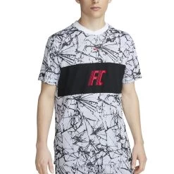 Nike Dri-FIT F.C. Kurzarm-Fußballtrikot Herren Weiß Schwarz