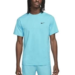 Nike Hyverse Vielseitiges Nike Dri-FIT UV Kurzarm-Oberteil Herren Baltic Blau Schwarz