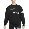 Nike Dri-FIT Get Fit French-Terry-Sweatshirt Damen Schwarz Weiß -Sportbekleidung Geschäft DX0074 010 F