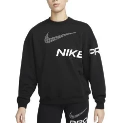 Nike Dri-FIT Get Fit French-Terry-Sweatshirt Damen Schwarz Weiß
