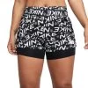 Nike One Dri-FIT 2-in-1-Shorts Damen Schwarz Weiß