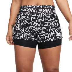 Nike One Dri-FIT 2-in-1-Shorts Damen Schwarz Weiß