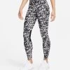 Nike Fast Mid-Rise Printed Leggings Damen Photon Dust Schwarz -Sportbekleidung Geschäft DX0118 025 V