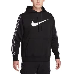Nike Sportswear Repeat Fleece-Hoodie Herren Schwarz Weiß