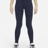 Nike Sportswear Essential Leggings Kinder Navy Weiß -Sportbekleidung Geschäft DX5026 451 V