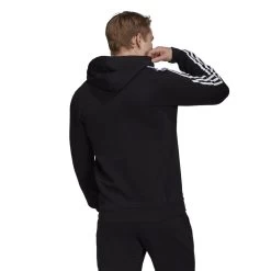 Adidas Essentials Fleece 3-Streifen Hoodie Herren Schwarz Weiß -Sportbekleidung Geschäft GK9072 ADIDAS RiaxjsuAMgffA9