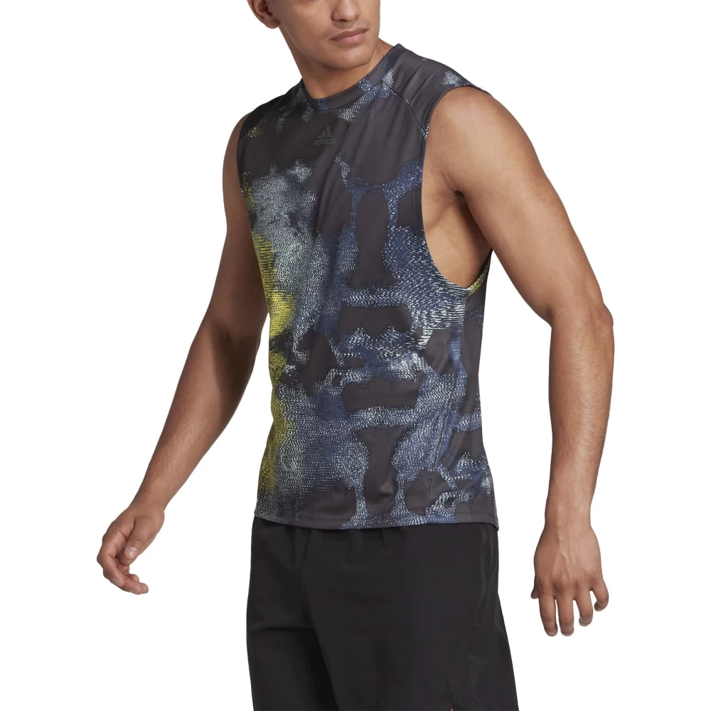 Adidas HIIT Allover Print Training Tanktop Herren Grau 4 Adidas HIIT Allover Print Training Tanktop Herren Grau – Bild 2