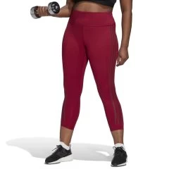 Adidas Optime TrainIcons 3-Streifen 7/8 Tight Große Größen Damen Rot -Sportbekleidung Geschäft HD4453 REQTOnxf5I3Clm