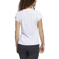 Adidas 3-Streifen Training T-Shirt Damen Weiß Pink -Sportbekleidung Geschäft HD9568 SMkDQbqkYQS8yE