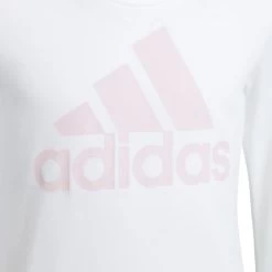 Adidas Essentials Sweatshirt Mädchen Weiß Pink -Sportbekleidung Geschäft HE1982 SO04G5nIVTyRAa