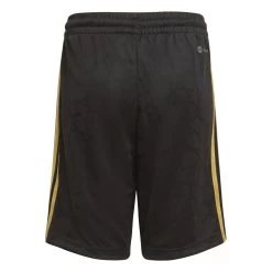 Adidas Mo Salah 3-Streifen Shorts Kinder Schwarz Gold -Sportbekleidung Geschäft HG6782 2