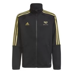 Adidas Mo Salah 3-Streifen Trainingsjacke Kinder Schwarz Gold