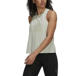 Adidas Train Icons 3 Bar Logo Tanktop Damen Linen Grün -Sportbekleidung Geschäft HK6966 2