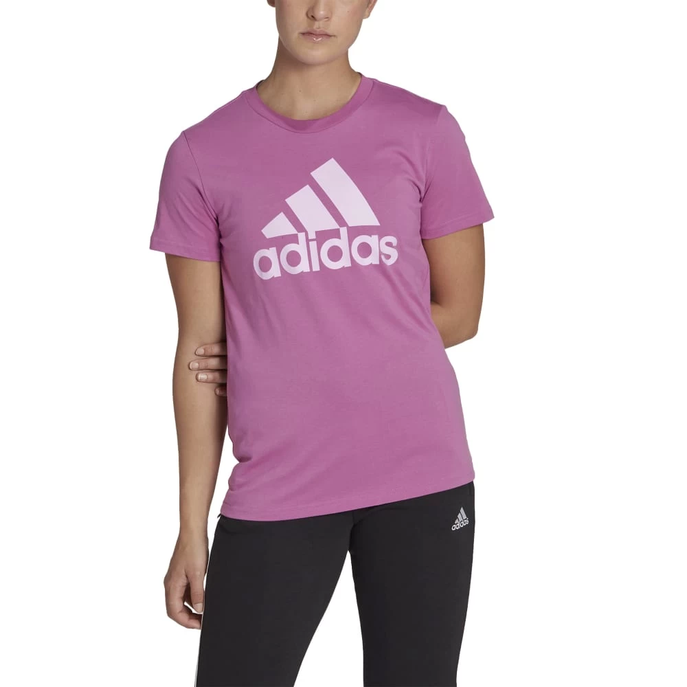 Adidas Loungewear Essentials Logo T-Shirt Damen Lila Weiß 4 Adidas Loungewear Essentials Logo T-Shirt Damen Lila Weiß – Bild 2