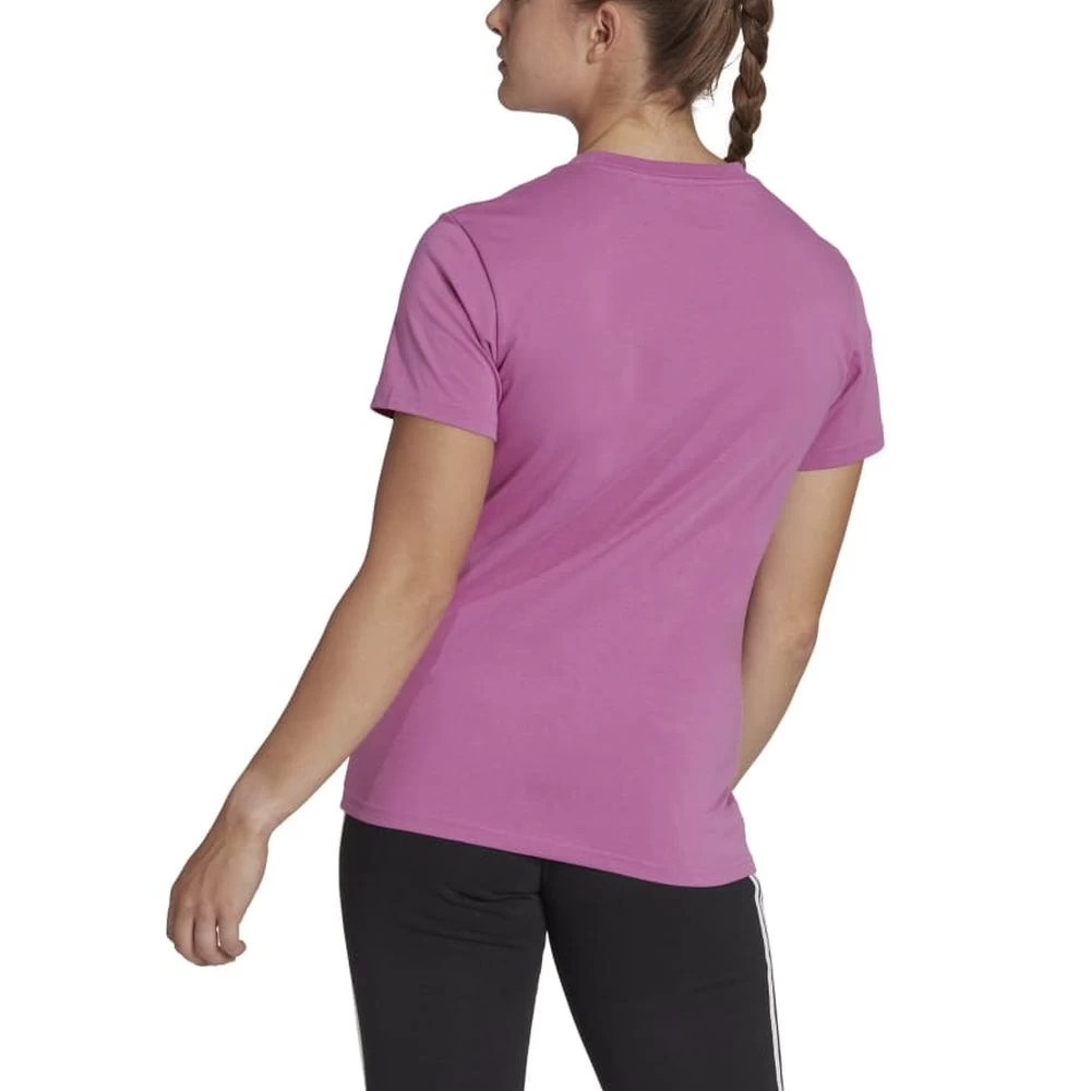 Adidas Loungewear Essentials Logo T-Shirt Damen Lila Weiß 5 Adidas Loungewear Essentials Logo T-Shirt Damen Lila Weiß – Bild 3