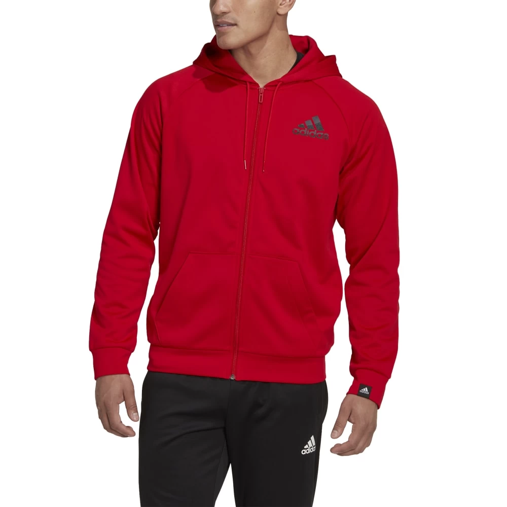 Adidas AEROREADY Game And Go Small Logo Kapuzenjacke Herren Rot 4 Adidas AEROREADY Game And Go Small Logo Kapuzenjacke Herren Rot – Bild 2