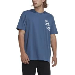 Adidas Essentials BrandLove T-Shirt Herren Blaugrau -Sportbekleidung Geschäft HL9381 R1zQTAVPhvTcWX
