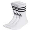 Adidas 3-Streifen Cushioned Crew Socken 3 Paar Herren Kinder Weiß -Sportbekleidung Geschäft HT3458 F