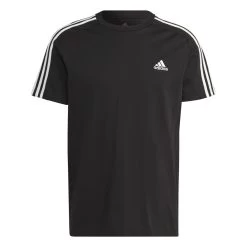 Adidas Essentials Single Jersey 3-Streifen T-Shirt Herren Schwarz