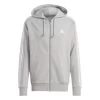 Adidas Essentials French Terry 3-Streifen Kapuzenjacke Herren Grau Heather Weiß -Sportbekleidung Geschäft IC9833 F Dg18
