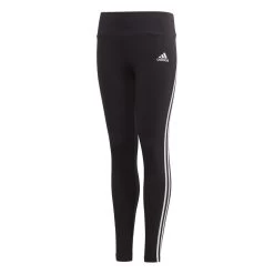 Adidas 3-Streifen Cotton Tight Mädchen Schwarz Weiß