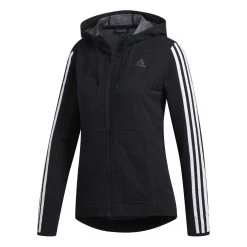 Adidas 3-Streifen Kapuzenjacke Damen Schwarz Weiß