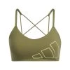 Adidas Aeroreact Training Light-Support Logo Sport-BH Damen Olive Gelb