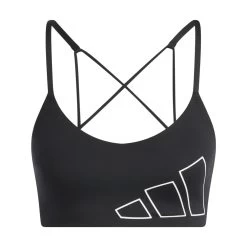 Adidas Aeroreact Training Light-Support Logo Sport-BH Damen Schwarz Weiß