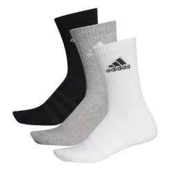 Adidas Cushioned Crew Socken 3 Paar Herren Weiß Grau Schwarz