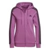 Adidas Essentials French Terry 3-Streifen Kapuzenjacke Damen Lila