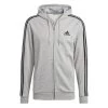 Adidas Essentials French Terry 3-Streifen Kapuzenjacke Herren Grau