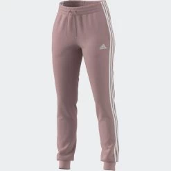 Adidas Essentials Single Jersey 3-Streifen Hose Damen Rosa
